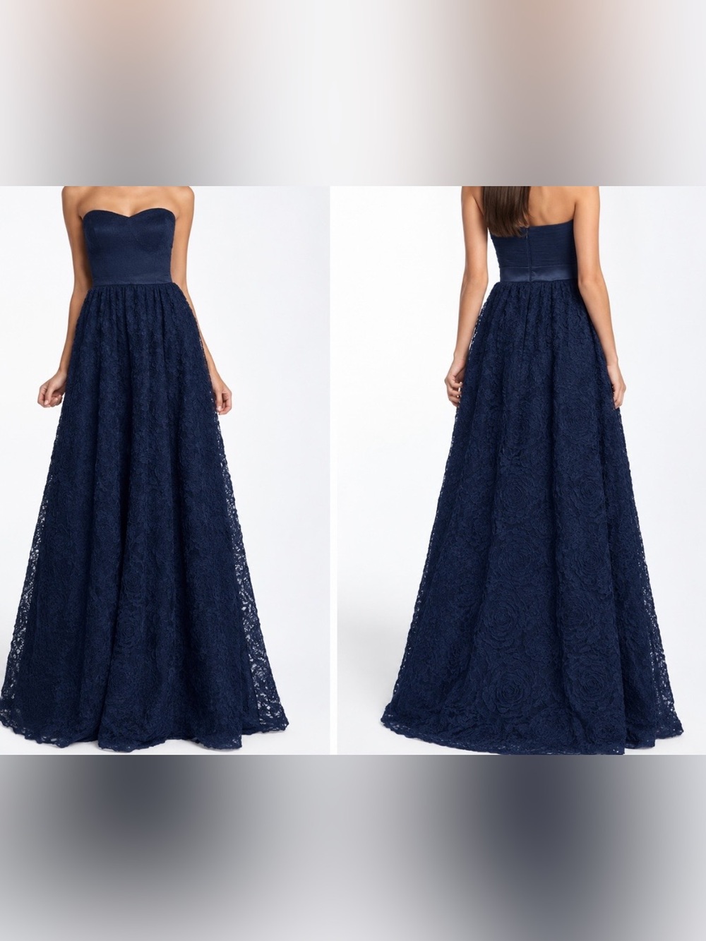 Elegant Strapless Navy Gown